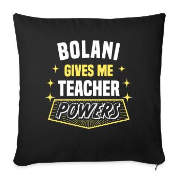 Bolani Gives Me Teacher Powers Funny Professor - Sofa pillowcase 17,3'' x 17,3'' (45 x 45 cm) - black - Front