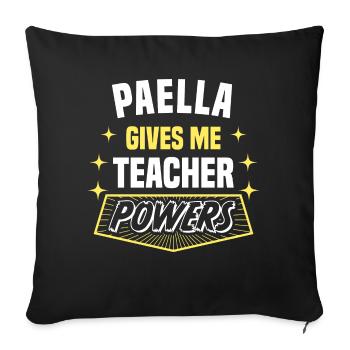 Paella me donne des pouvoirs de professeur drôle de professeur - Housse de coussin décorative 45 x 45 cm - noir - Devant