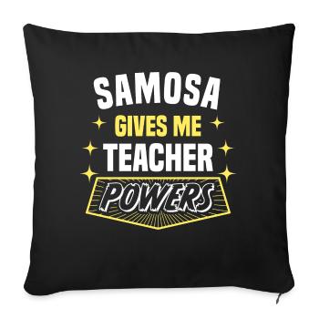 Samosa me donne des pouvoirs de professeur drôle de professeur - Housse de coussin décorative 45 x 45 cm - noir - Devant