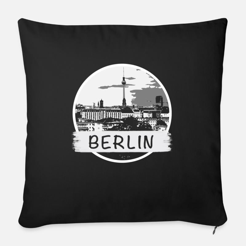 Berlin City - Sofakissenbezug 45 x 45 cm - Schwarz