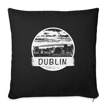 Ville de Dublin - Housse de coussin décorative 45 x 45 cm - noir - Devant
