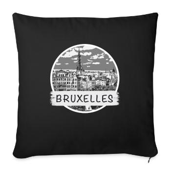 Brussels City - Sofa pillowcase 17,3'' x 17,3'' (45 x 45 cm) - black - Front