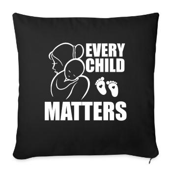 chaque enfant compte - Housse de coussin décorative 45 x 45 cm - noir - Devant