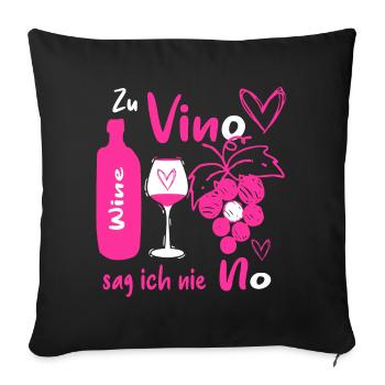 Amateurs de vin - Housse de coussin décorative 45 x 45 cm - noir - Devant