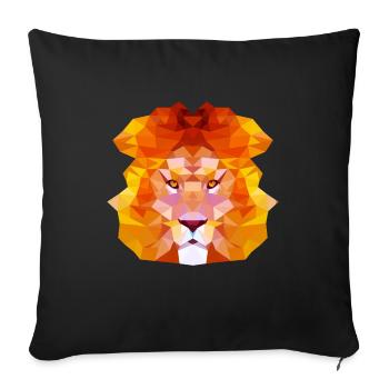 Beautiful lion polygon design - Sofa pillowcase 17,3'' x 17,3'' (45 x 45 cm) - black - Front