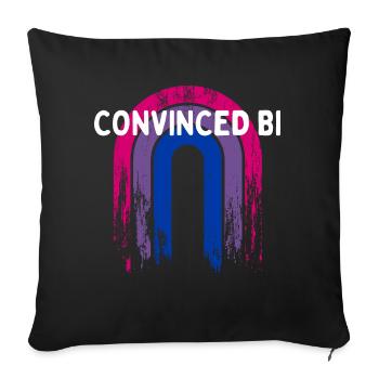 Convinced Bi Bisexual LGBTQ Bi Pride LGBT Pride - Sofa pillowcase 17,3'' x 17,3'' (45 x 45 cm) - black - Front