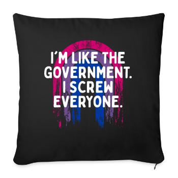 I Screw Everyone Bisexual Funny Bi Humor LGBTQ - Sofakissenbezug 45 x 45 cm - Schwarz - Vorne