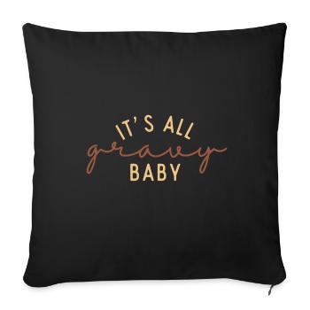 Thanksgiving C’est tout en sauce Bébé - Housse de coussin décorative 45 x 45 cm - noir - Devant