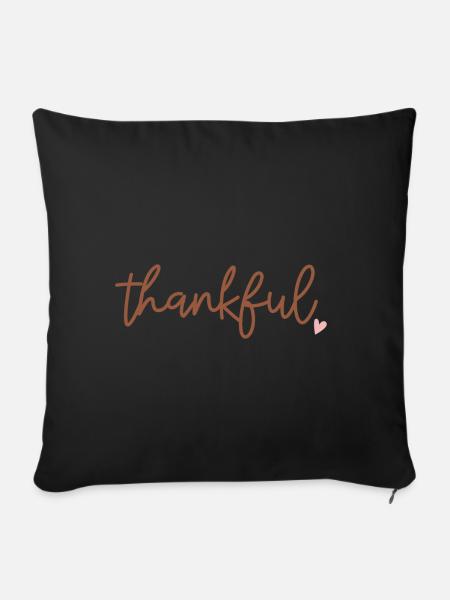 Thanksgiving thankful - Sofakissenbezug 45 x 45 cm - Schwarz