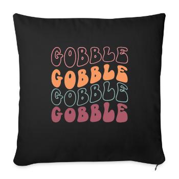 Thanksgiving Retro Vintage Gobble - Housse de coussin décorative 45 x 45 cm - noir - Devant