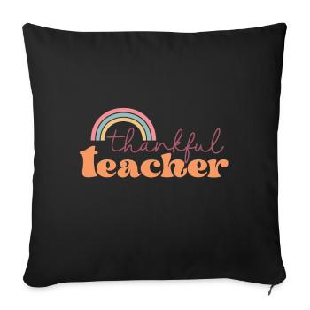 Professeur reconnaissant de Thanksgiving - Housse de coussin décorative 45 x 45 cm - noir - Devant