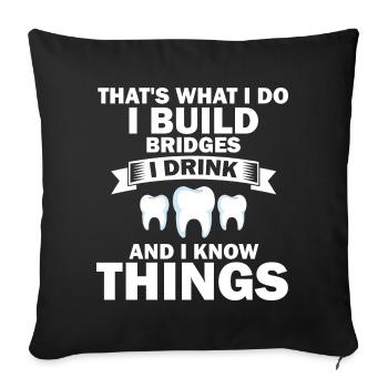 Dental Clinic and Dental Laboratory Technician Designs - Sofa pillowcase 17,3'' x 17,3'' (45 x 45 cm) - black - Front