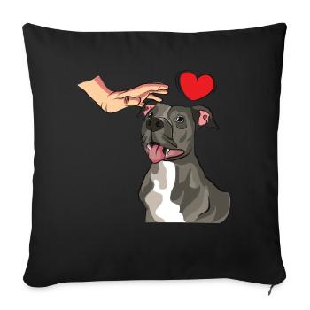American Staffordshire Bull Terrier Staffy Dog - Sofa pillowcase 17,3'' x 17,3'' (45 x 45 cm) - black - Front