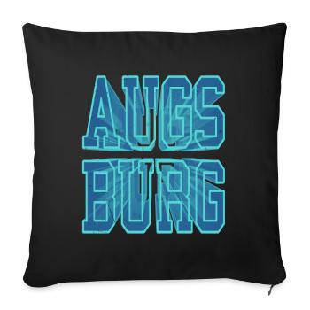Augsburg Germany City 3D Font Skyline - Sofa pillowcase 17,3'' x 17,3'' (45 x 45 cm) - black - Front