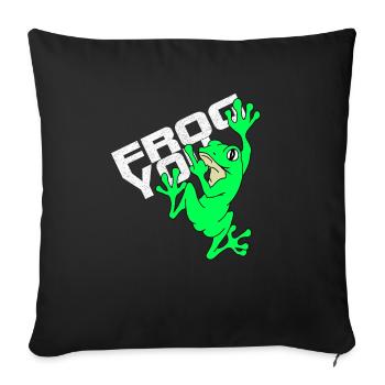 Frog You - Cheeky Frog - Sofa pillowcase 17,3'' x 17,3'' (45 x 45 cm) - black - Front