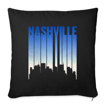 Nashville Skyline Gradient - Sofa pillowcase 17,3'' x 17,3'' (45 x 45 cm) - black - Front