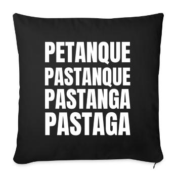 pétanque, pétanque humour, jouer à la pétanque - Housse de coussin décorative 45 x 45 cm - noir - Devant