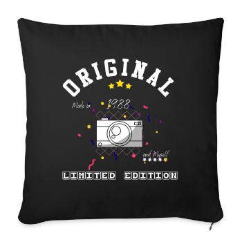 Année1988 - Housse de coussin décorative 45 x 45 cm - noir - Devant