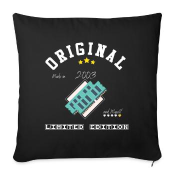 Année2003 - Housse de coussin décorative 45 x 45 cm - noir - Devant