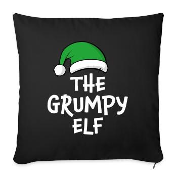 The Grumpy Elf - Sofa pillowcase 17,3'' x 17,3'' (45 x 45 cm) - black - Front