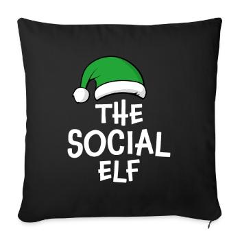 The Social Elf - Sofa pillowcase 17,3'' x 17,3'' (45 x 45 cm) - black - Front