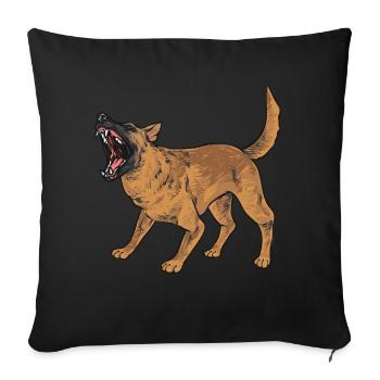 Malinois Belgian Shepherd Mechelaar Dog - Sofa pillowcase 17,3'' x 17,3'' (45 x 45 cm) - black - Front