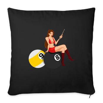 Snooker Pool Billard - Sofakissenbezug 45 x 45 cm - Schwarz - Vorne