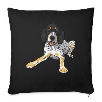 Bluetick Coonhound cadeau drôle de dicton - Housse de coussin décorative 45 x 45 cm - noir - Devant