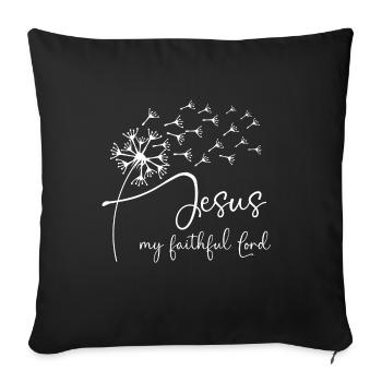 Jesus, my faithful Lord has a chic dandelion graph - Sofa pillowcase 17,3'' x 17,3'' (45 x 45 cm) - black - Front