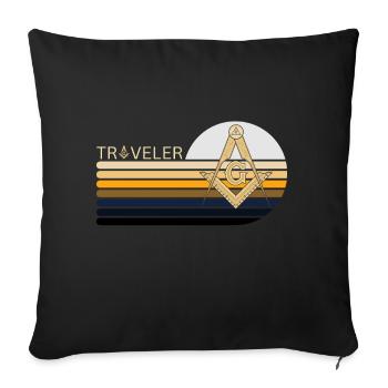 Freemasons Freemasonry Compass Tshirt - Sofa pillowcase 17,3'' x 17,3'' (45 x 45 cm) - black - Front