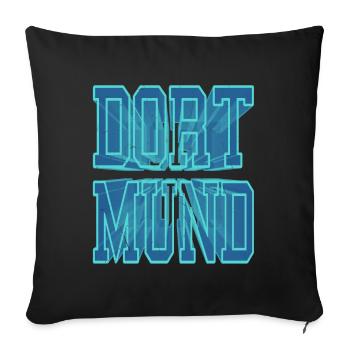 Dortmund Allemagne Ville 3D Police Skyline - Housse de coussin décorative 45 x 45 cm - noir - Devant