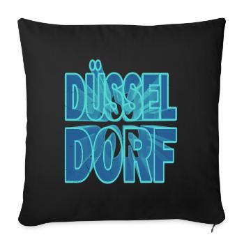 Dusseldorf Germany City 3D Font Skyline - Sofa pillowcase 17,3'' x 17,3'' (45 x 45 cm) - black - Front