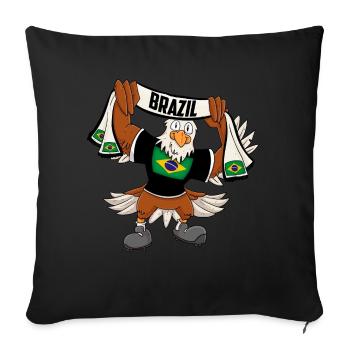 Aigle du Brésil - Housse de coussin décorative 45 x 45 cm - noir - Devant