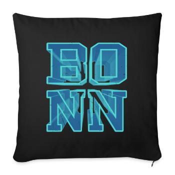 Bonn Germany City 3D Font Skyline - Sofa pillowcase 17,3'' x 17,3'' (45 x 45 cm) - black - Front