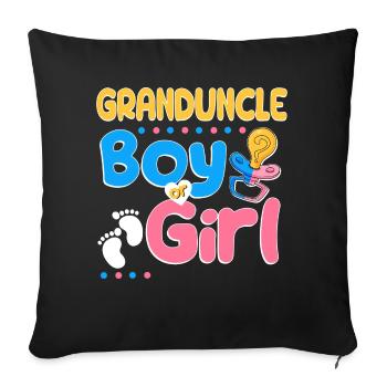 Le grand-oncle rose ou bleu t’aime le meilleur oncle de tous les temps - Housse de coussin décorative 45 x 45 cm - noir - Devant