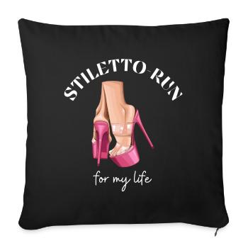 Stiletto Run - High Heels Plateau - Course Femmes - Housse de coussin décorative 45 x 45 cm - noir - Devant