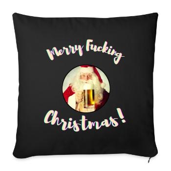 Joyeux putain de Noël! (Non censuré) - Housse de coussin décorative 45 x 45 cm - noir - Devant