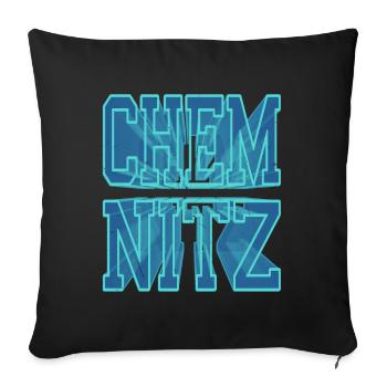 Chemnitz Germany City 3D Font Skyline - Sofa pillowcase 17,3'' x 17,3'' (45 x 45 cm) - black - Front