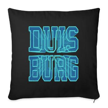 Duisburg Germany City 3D Font Skyline - Sofa pillowcase 17,3'' x 17,3'' (45 x 45 cm) - black - Front