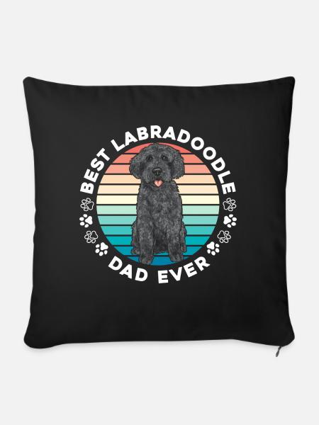 Labradoodle Hund - Sofakissenbezug 45 x 45 cm - Schwarz