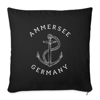 Ammersee in Bayern nahe der Berge – Anker - Sofakissenbezug 45 x 45 cm - Schwarz - Vorne
