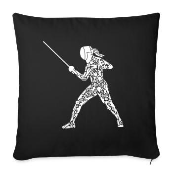 Fechter Symbole Frauen Fechtsport Fechten - Sofakissenbezug 45 x 45 cm - Schwarz - Vorne