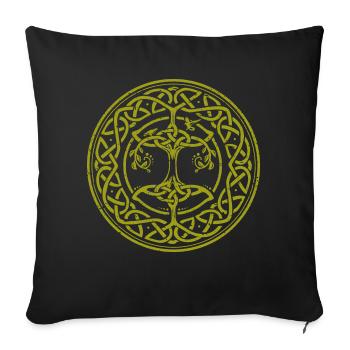 Yggdrasil - Nordische Mythologie - Wikinger Shirt - Sofakissenbezug 45 x 45 cm - Schwarz - Vorne