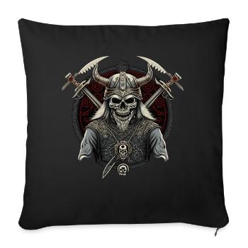 Wikinger-Skelett Valhalla - kanalisieren Sie Ihren - Sofakissenbezug 45 x 45 cm - Schwarz - Vorne
