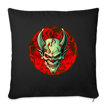 Nasty Demon Skull - Sofa pillowcase 17,3'' x 17,3'' (45 x 45 cm) - black - Front