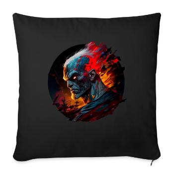 Fiery Demon Portrait - Sofa pillowcase 17,3'' x 17,3'' (45 x 45 cm) - black - Front