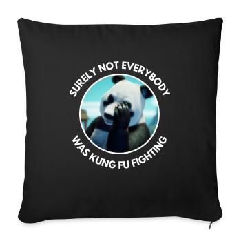 Panda Bear Kung Fu Combat Jogue Drôle de dicton - Housse de coussin décorative 45 x 45 cm - noir - Devant
