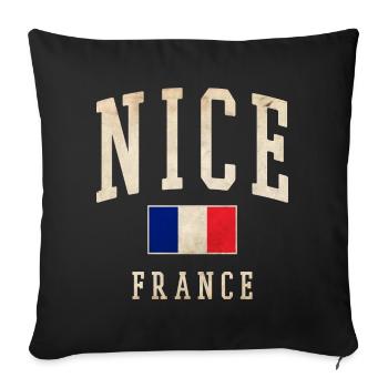 Nice France Flag Design - Sofa pillowcase 17,3'' x 17,3'' (45 x 45 cm) - black - Front