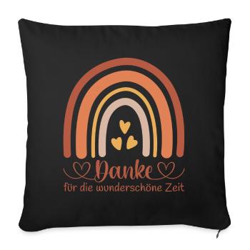 Danke für die wunderschöne Zeit - Kita Abschied - Sofakissenbezug 45 x 45 cm - Schwarz - Vorne