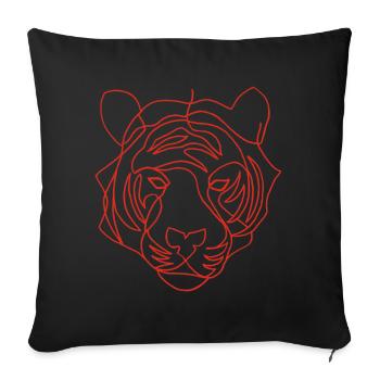 Sketch of the Red Tiger - Sofa pillowcase 17,3'' x 17,3'' (45 x 45 cm) - black - Front